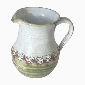 Vintage Keramik Krug in Braun & Schwarzgrün, Frankreich, 1960