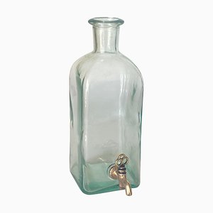 French Decorative Bottle with Brass Faucet, 1930s