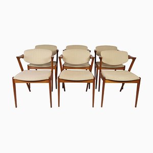 Chaises de Salle à Manger Modèle 42 par Kai Kristiansen, Schou Andersen pour Andersen Møbelfabrik, 1960s, Set de 6