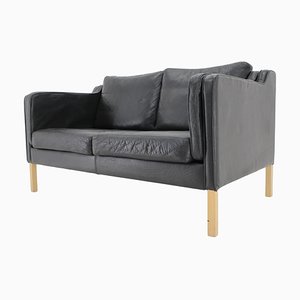 Dänisches Zwei-Sitzer Sofa aus Leder, 1970er