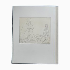 Francois-Xavier Lalanne, Cat, Mouse and Seated Man, 2002, Etching