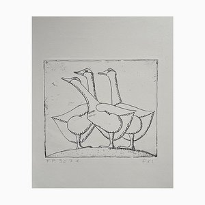 Francois-Xavier Lalanne, The Three Geese, 2004, Etching