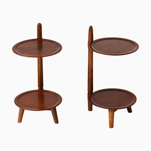 Moderner dänischer Tisch aus Nussholz & Buche, Edmund Jørgensen zugeschrieben, 1950er, 2er Set
