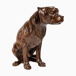 Bronzeskulptur eines Border Terriers, Adrien David zugeschrieben