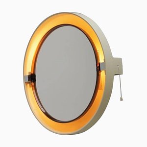 Space Age Round Mirror with Lighting Model A41 from Allibert, 1970s