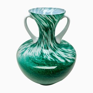 Italian Opalescent Green and White Opaline Pitcher, Florence, 1955