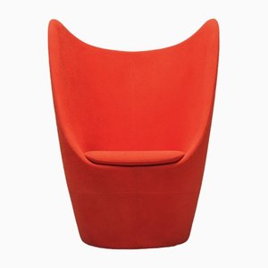 Roter Vintage Sessel aus Stoff