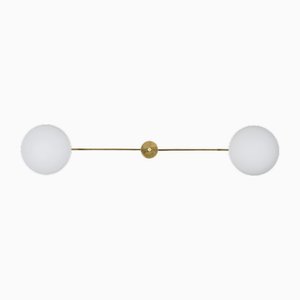 Stella Snooker Deckenlampe aus Chrom und Opalglas aus Messing und Opalglas von Design für Macha