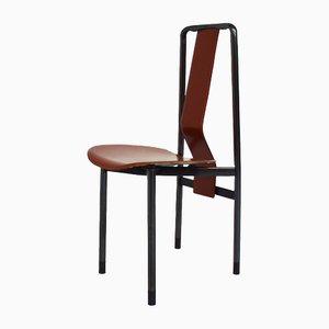 Chaises de Salle à Manger Irma en Cuir Couleur Chocolat par Achille Castiglioni pour Zanotta, 1979, Set de 8