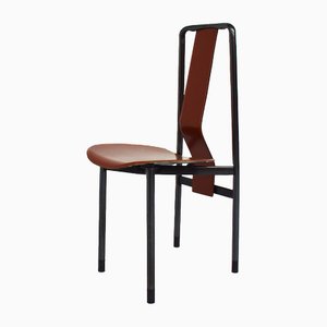 Chocolate-Colored Leather Irma Dining Chairs by Achille Castiglioni for Zanotta, 1979, Set of 8