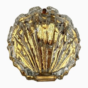 Glass and Brass Shell-Shaped Wall Sconce from Limburg, Germany, 1970s