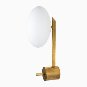 Stella Baby Unpolished Lucid Ceiling Lamp in Brass and Opaline Glass by Design for Macha