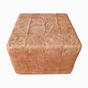 Brown Patchwork Leather Ottoman from de Sede, Switzerland, 1970s