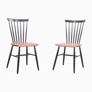 Two-Seater Dining Chairs in Tapiovaara Style, 1960s, Set of 2