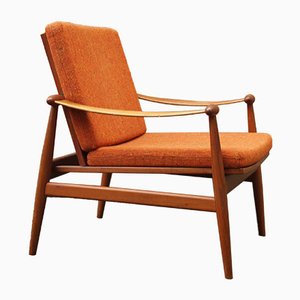 Dänischer Mid-Century Teak Polsterstuhl von Finn Juhl für France & Son