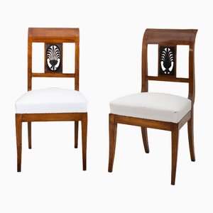 Early 19th Century Biedermeier Chairs in Cherrywood, Set of 2