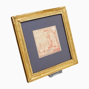 Damiano Ambrosioni, Città italiana, XVII secolo, Disegno a gesso rosso