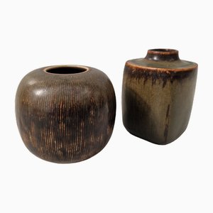 Stoneware Vases by Valdemar Petersen for Bing & Grøndahl, 1960s, Set of 2