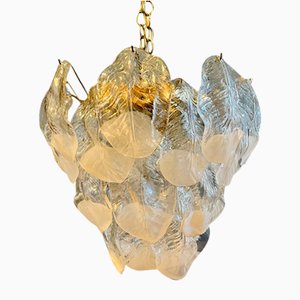 Large Murano Glass Chandelier from Mazzega, 1974