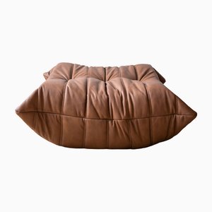 Togo Leather Pouf by Michel Ducaroy for Ligne Roset, 1970s