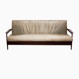 Manhattan Schlafsofa aus Afromosia & Grünem Leder von Guy Rogers, 1960er