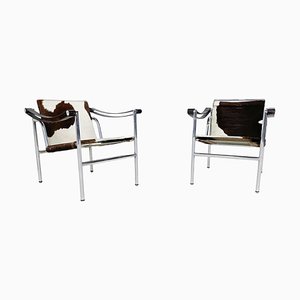 LC1 Armchairs attributed to Le Corbusier, Jeanneret & Perriand for Cassina, 1960s, Set of 2