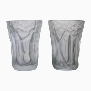 Vase en Verre Pressé Transparent par Josef Inwald, 1930s