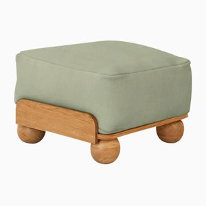 Cove Footstool in Pistachio Velvet by Fred Rigby Studio
