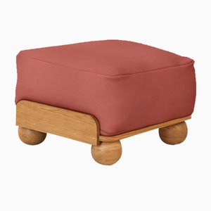 Cove Footstool in Flamingo Velvet by Fred Rigby Studio