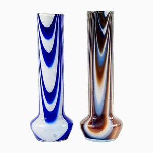 Large Marbled Murano Glass Vases by Carlo Moretti, 1970s, Set of 2