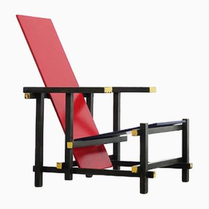 Rotblauer Stuhl von Gerrit Rietveld für Cassina No. 213, 1970
