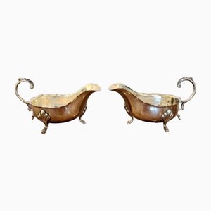 Edwardian Silver Plated Sauce Boats, 1900s, Set of 2