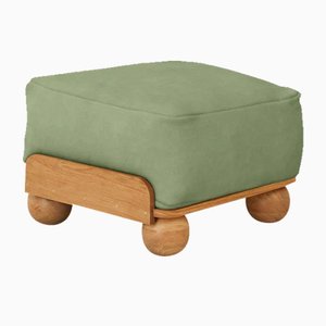 Cove Footstool in Sage Velvet by Fred Rigby Studio
