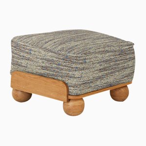 Cove Footstool in Timber and Cobalt Blob by Fred Rigby Studio
