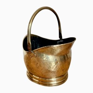 Antique Victorian Brass Helmet Coal Scuttle, 1880