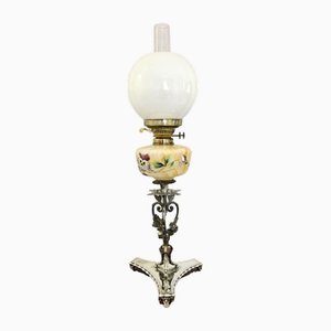 Antike viktorianische verzierte versilberte Öllampe, 1860
