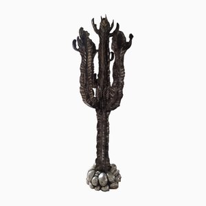 Escultura de cactus realista grande, años 60, metal