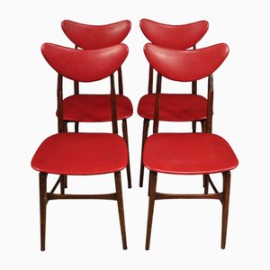 Italian Dining Chairs in Faux Leather, 1970s, Set of 4