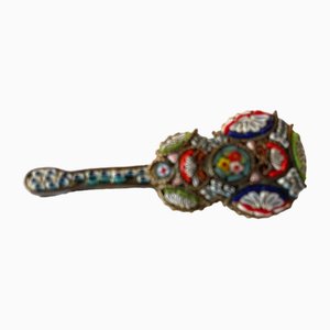 Stone Micromosaic Guitar Brooch