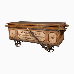 Vagón de carga victoriano del siglo XIX con tablero de roble, década de 1880