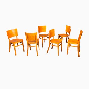 Vintage Wooden Chairs, 1960s, Set of 6