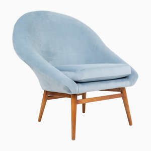 Chaise à clapet en Velours Bleu, 1960s