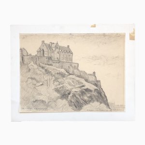 Frédéric Schmied, Le Castel À Edimbourg, 1958, Grafito sobre papel