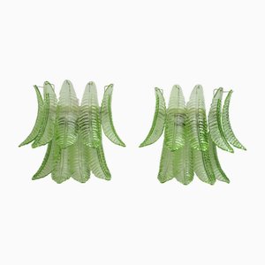 Mid-Century Modern Palm Leaves in Murano, Italy, 1970s, Set of 2