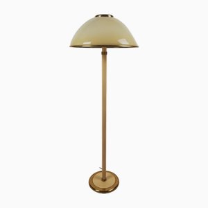 1970s Italian Floor Lamp in Brass and Artistic Encased Murano Glass attributed to F. Fabbian