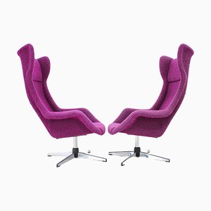 Poltrone girevoli Wingback di Miroslav Navratil, anni '60, set di 2