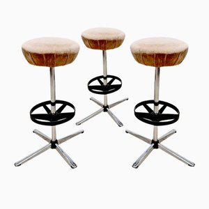 Vintage Industrial Barstools, 1970s, Set of 3