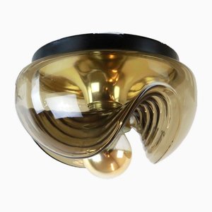 Vintage The Wave Rookglas Ceiling Light from Peill & Putzler