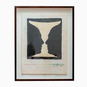 Jasper Johns, Cup 2 Picasso, 1970s, Litografia, Incorniciato