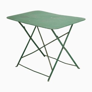 Vintage French Folding Garden Table in Green